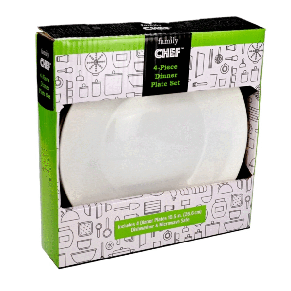Family Chef White Ceramic Dinner Plates, 4 pk. 10.5 in. - Image 2